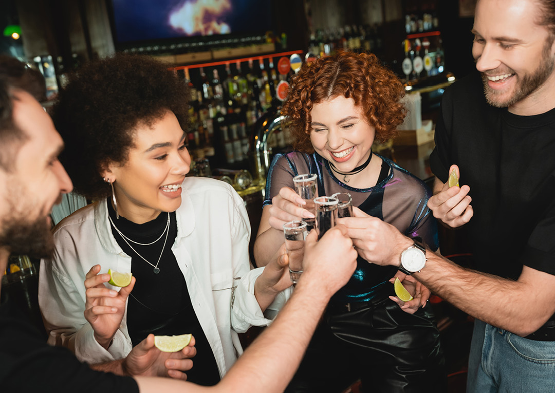 Friends enjoying drinks