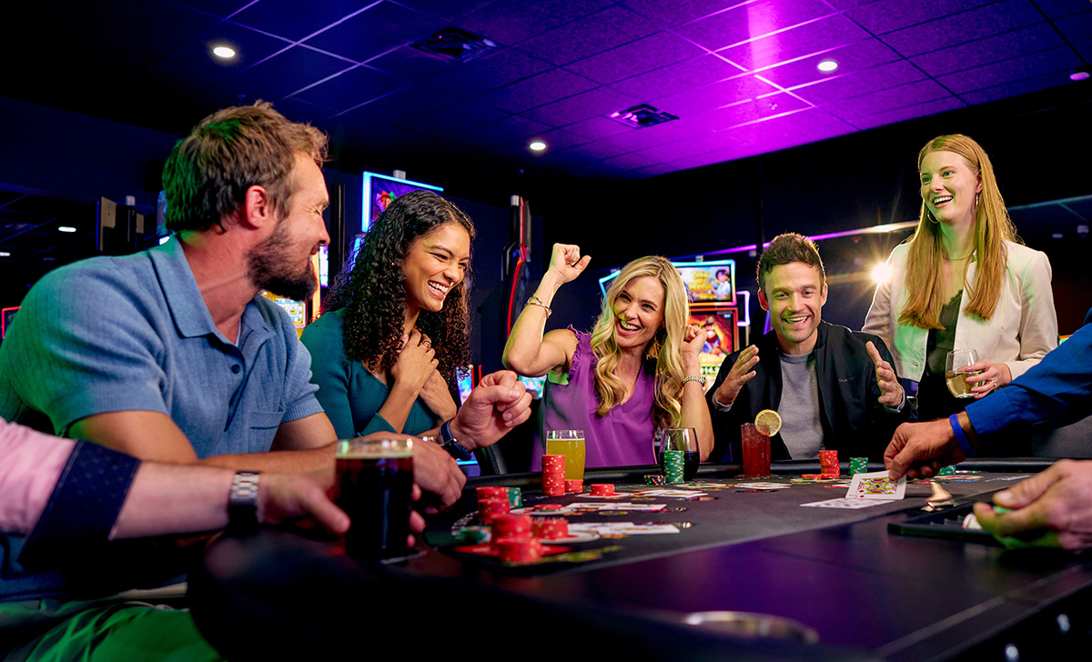 Group of friends playing Blackjack